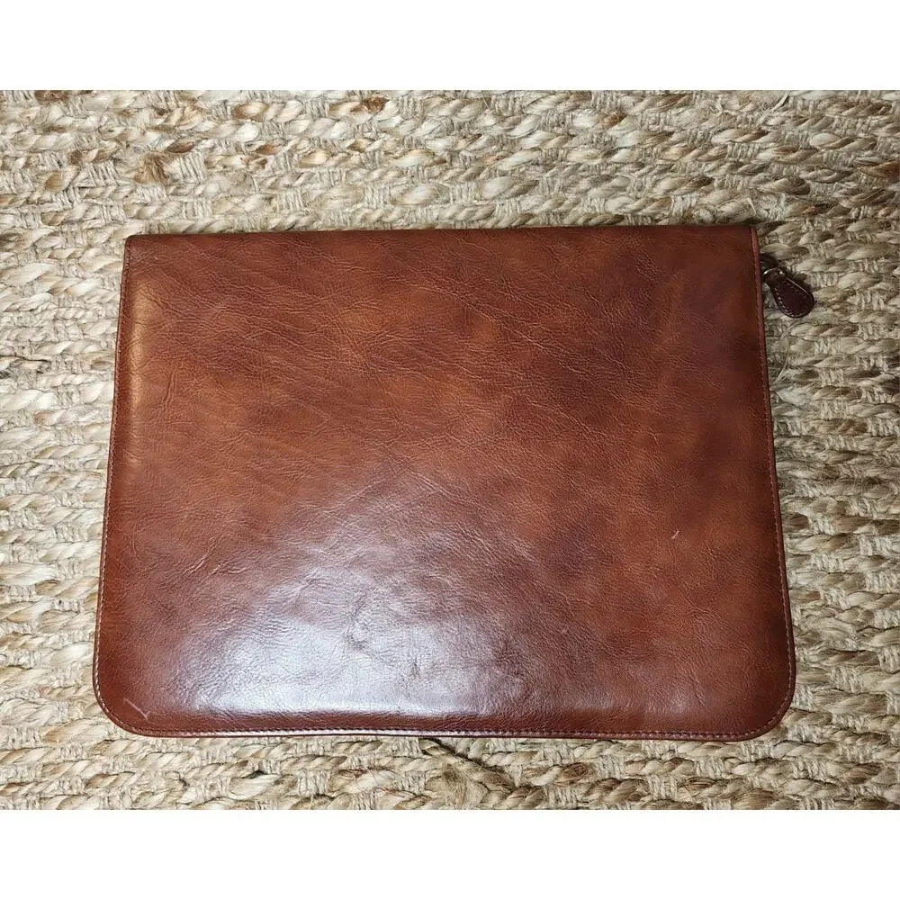 NEW! WILSON's ZIPPER PEBBLE BROWN PELLE STUDIO WORK BUSINESS PORTFOLIO
